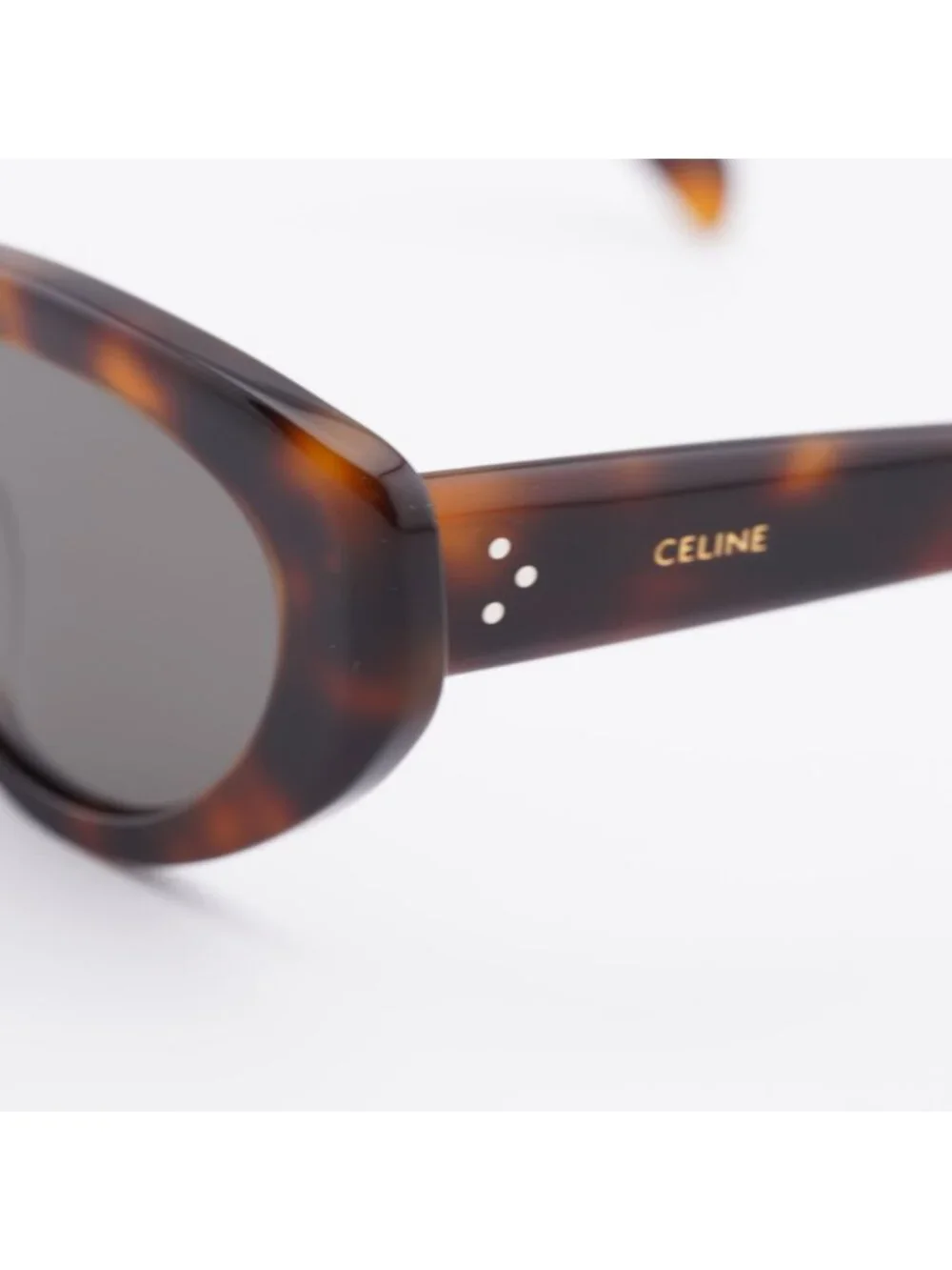 Celine CL40286F 53A Sunglasses Havana Cat Eye Frame, Grey Lenses